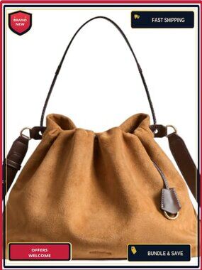 Slouchy Hobo Bag Drawstring Crossbody Shoulder Purse Vegan Leather